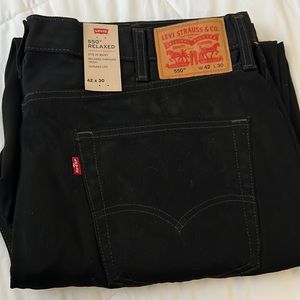 NWT 42x30 Levi's 550 Relaxed fit jeans Black jeans
